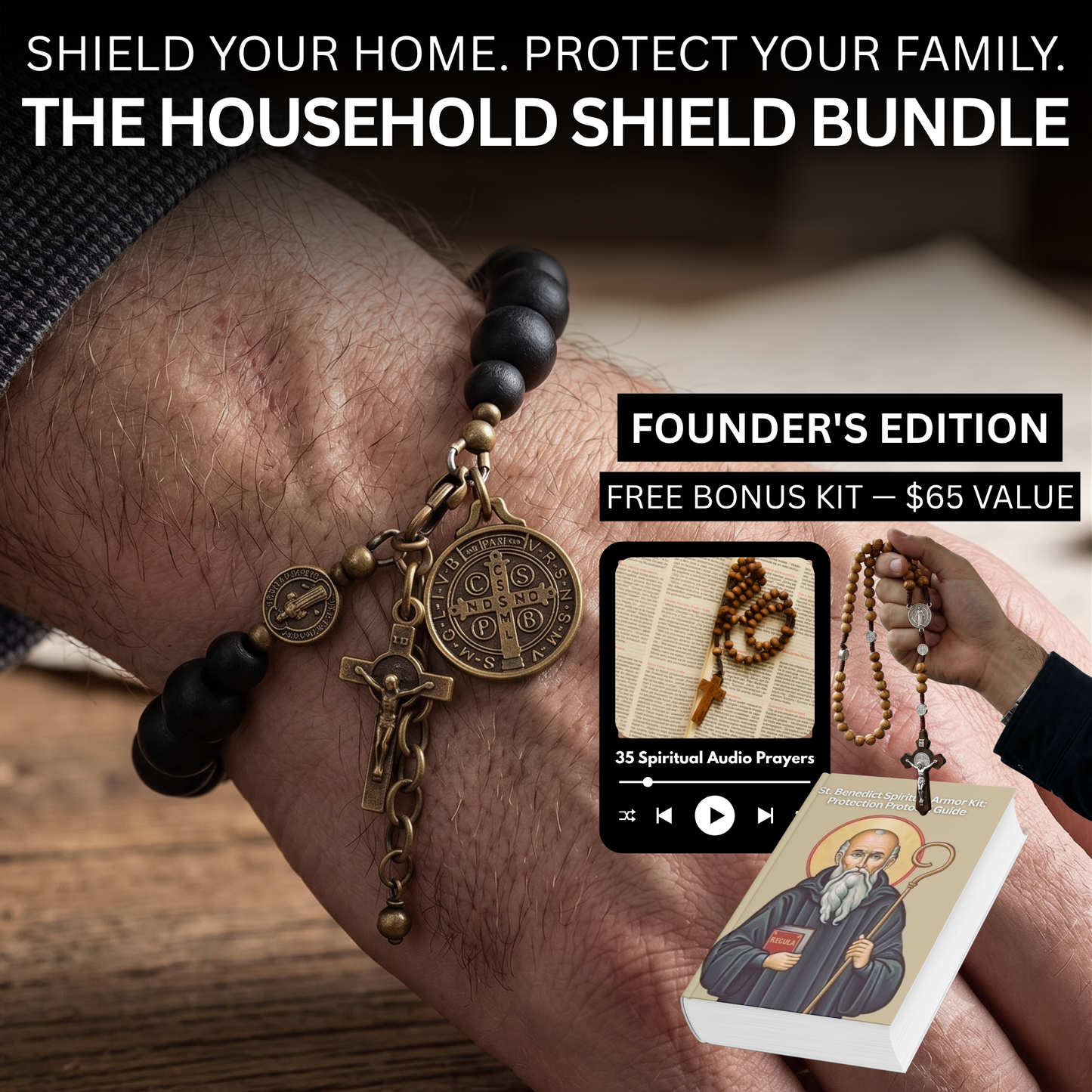 The Contra Malum Bracelet — St. Benedict Crucifix & Medal