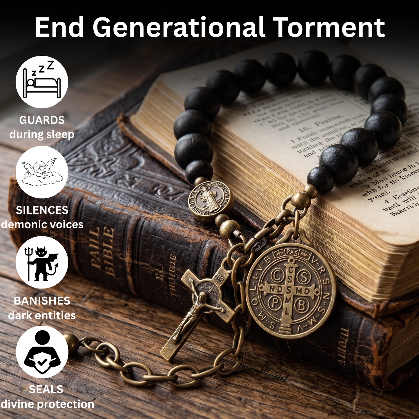 The Contra Malum Bracelet — St. Benedict Crucifix & Medal