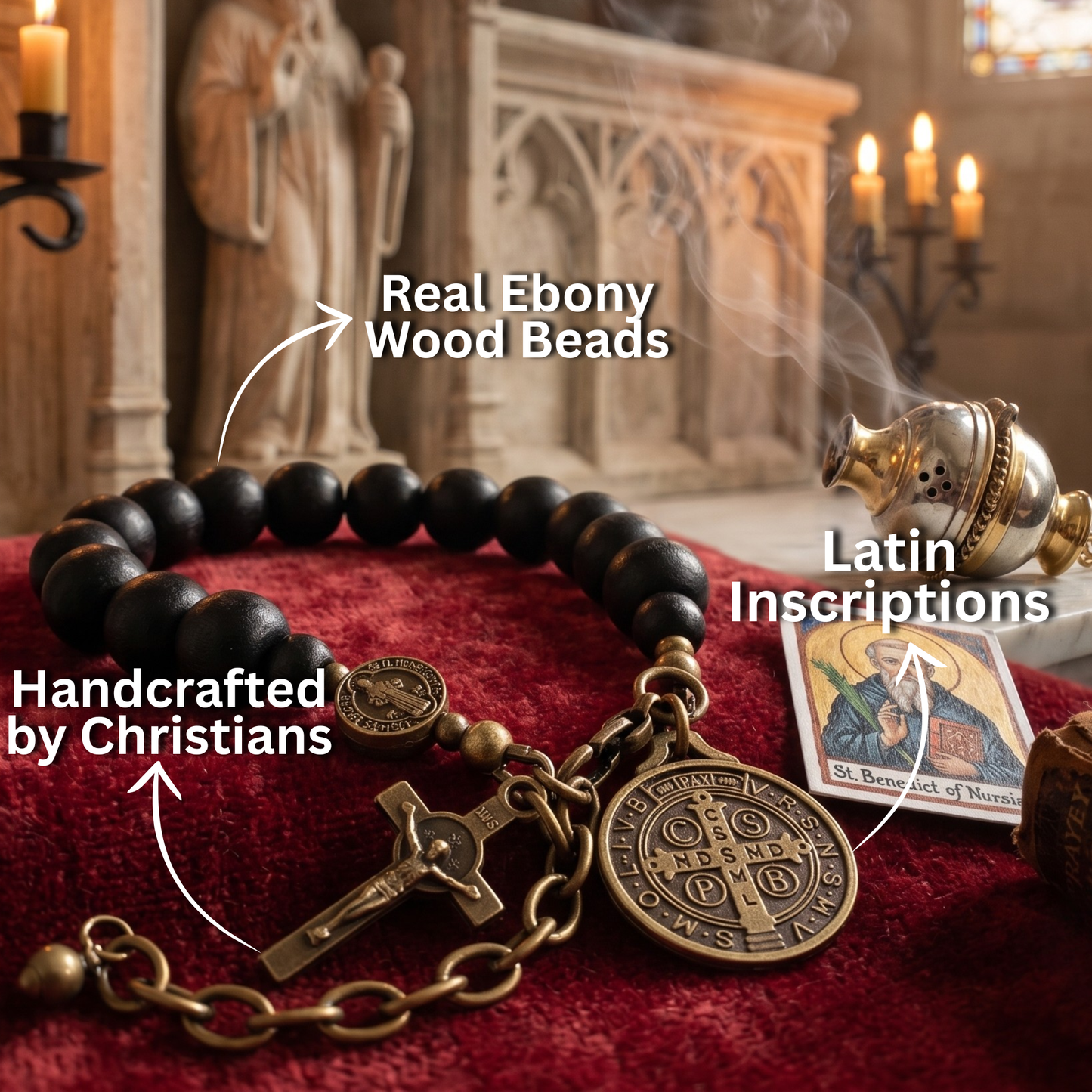 The Contra Malum Bracelet — St. Benedict Crucifix & Medal