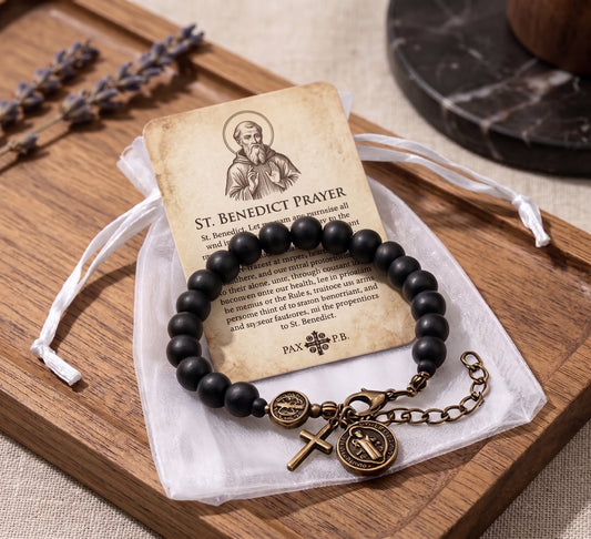 Linen keepsake pouch + printed prayer card