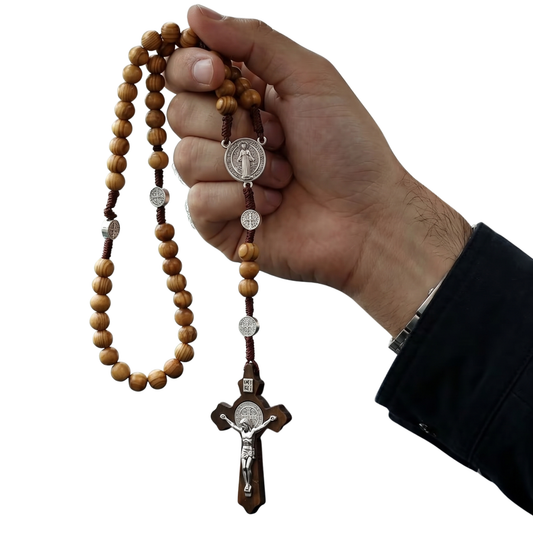 Olivewood Benedict Crucifix Rosary